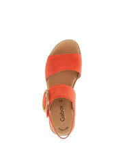 Load image into Gallery viewer, Gabor Chilli Red Suede Wedge Sandal|8455015
