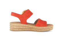 Load image into Gallery viewer, Gabor Chilli Red Suede Wedge Sandal|8455015
