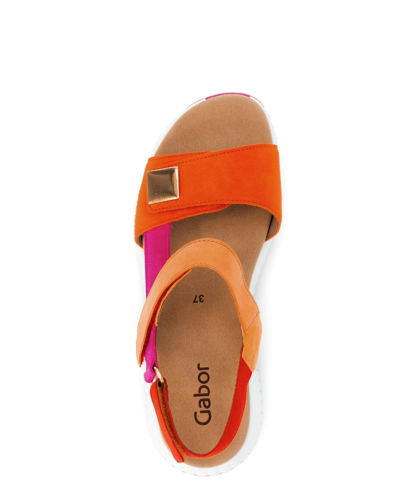 Gabor Orange and Pink Strap Sandal|8458233