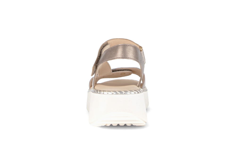 Gabor Gold and Snake Print Wedge Sandal|8459312