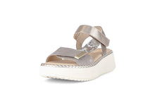 Load image into Gallery viewer, Gabor Gold and Snake Print Wedge Sandal|8459312
