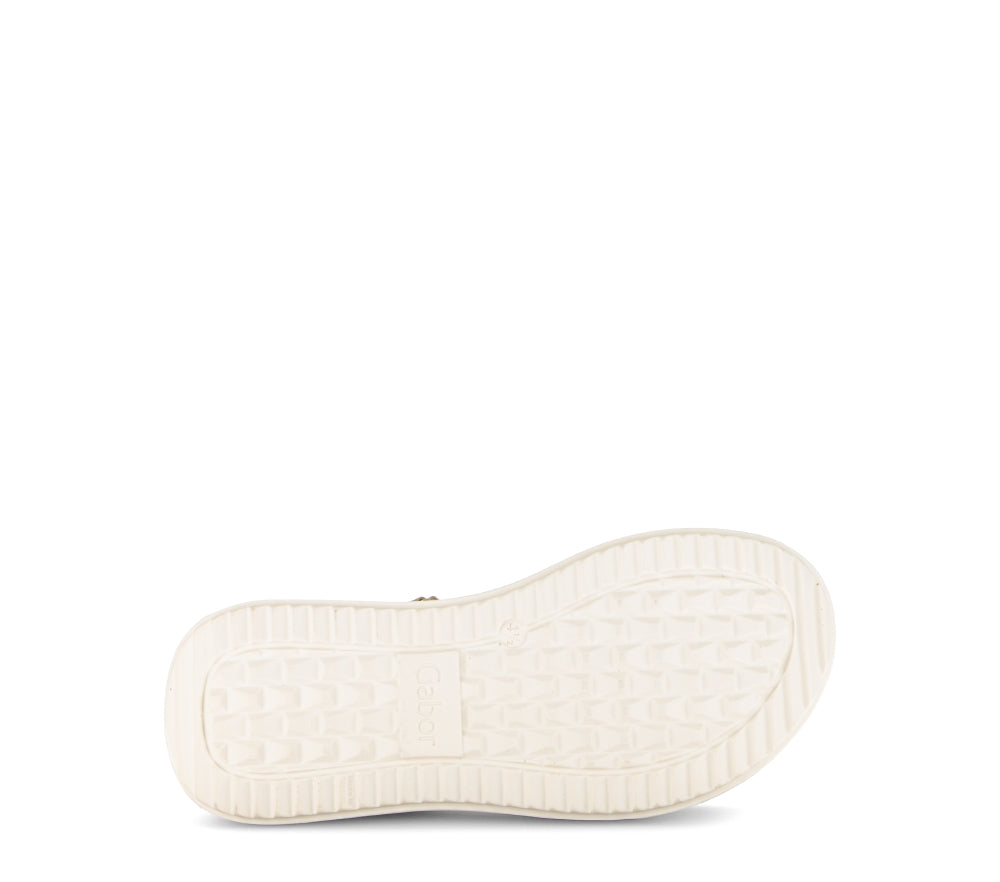 Gabor Gold and Snake Print Wedge Sandal|8459312