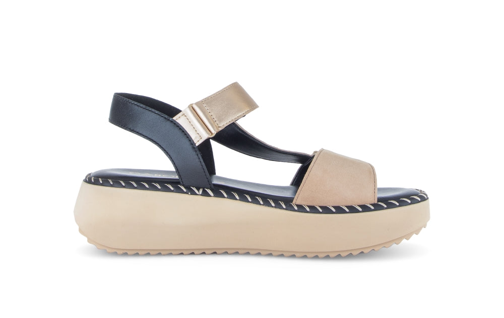 Gabor Brown and Leo Print Wedge Sandal|8459314