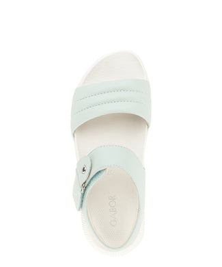 Light blue platform sandal on a white background