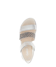 Load image into Gallery viewer, Gabor Silver and Leo Strap Wedge Sandal|8462032
