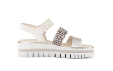 Load image into Gallery viewer, Gabor Silver and Leo Strap Wedge Sandal|8462032
