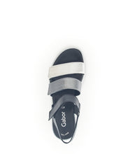 Load image into Gallery viewer, Gabor Blue and Silver Wedge Sandal|8462061
