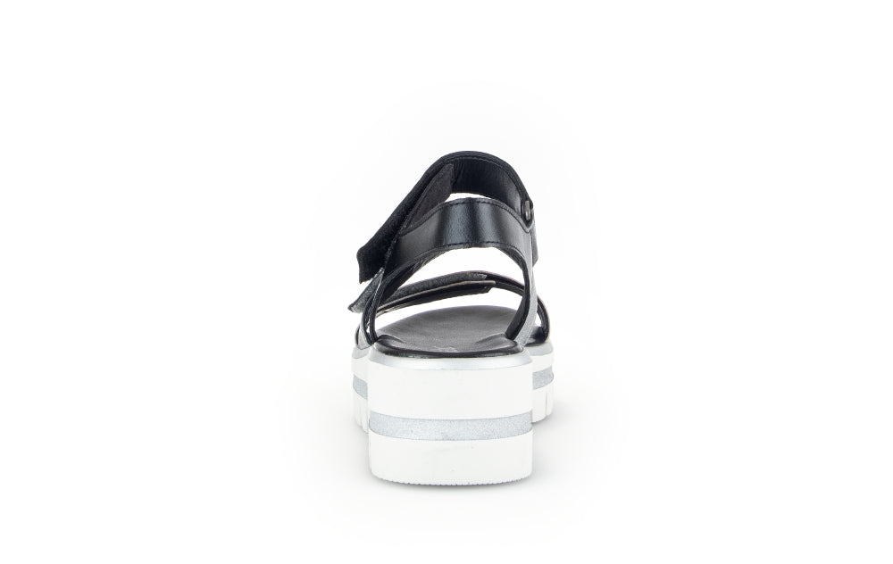 Gabor Blue and Silver Wedge Sandal|8462061