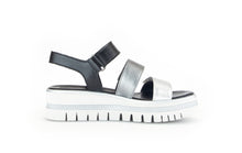 Load image into Gallery viewer, Gabor Blue and Silver Wedge Sandal|8462061
