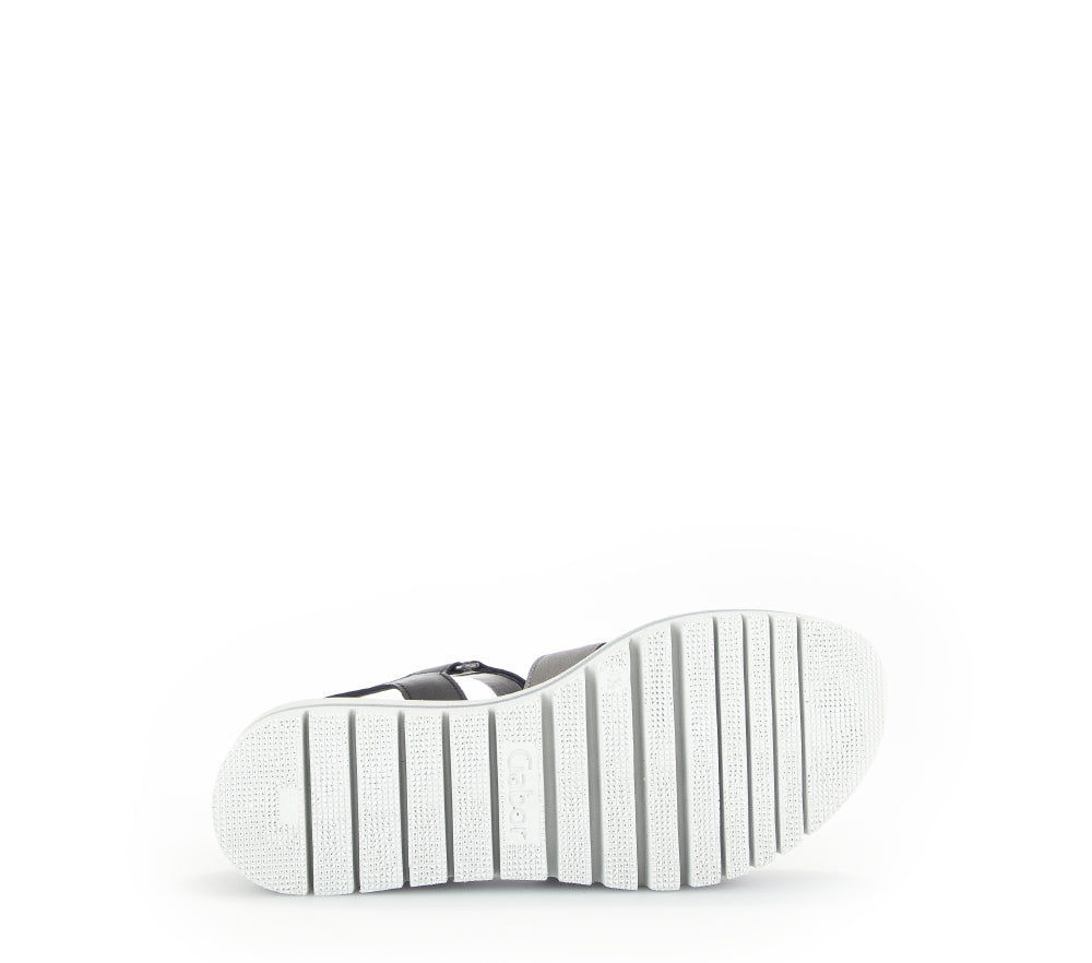 Gabor Blue and Silver Wedge Sandal|8462061