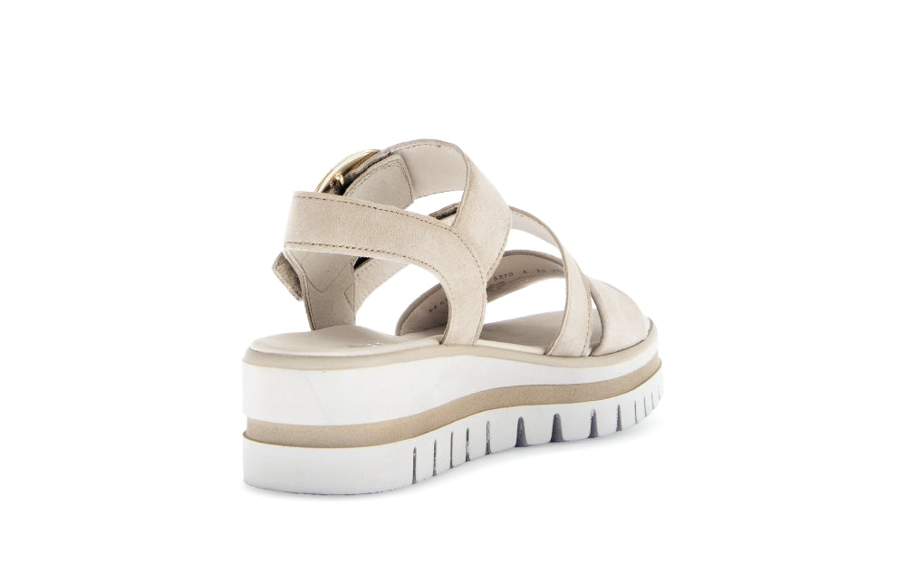 Gabor Beige Wedge Strap Sandal|8462714