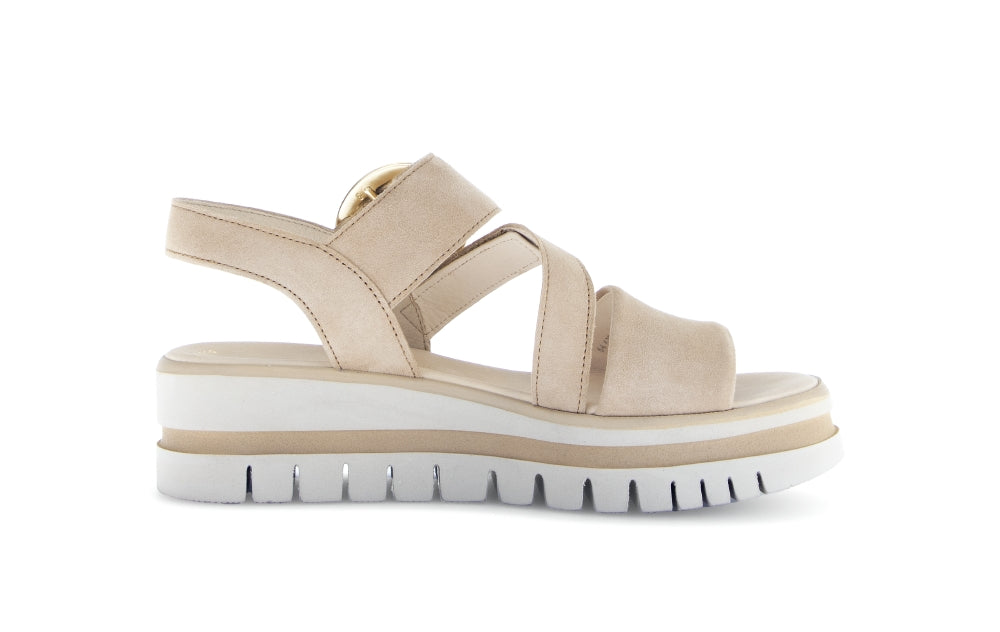 Gabor Beige Wedge Strap Sandal|8462714