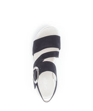 Load image into Gallery viewer, Gabor Navy Suede Wedge Sandal|8462716
