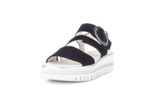 Load image into Gallery viewer, Gabor Navy Suede Wedge Sandal|8462716
