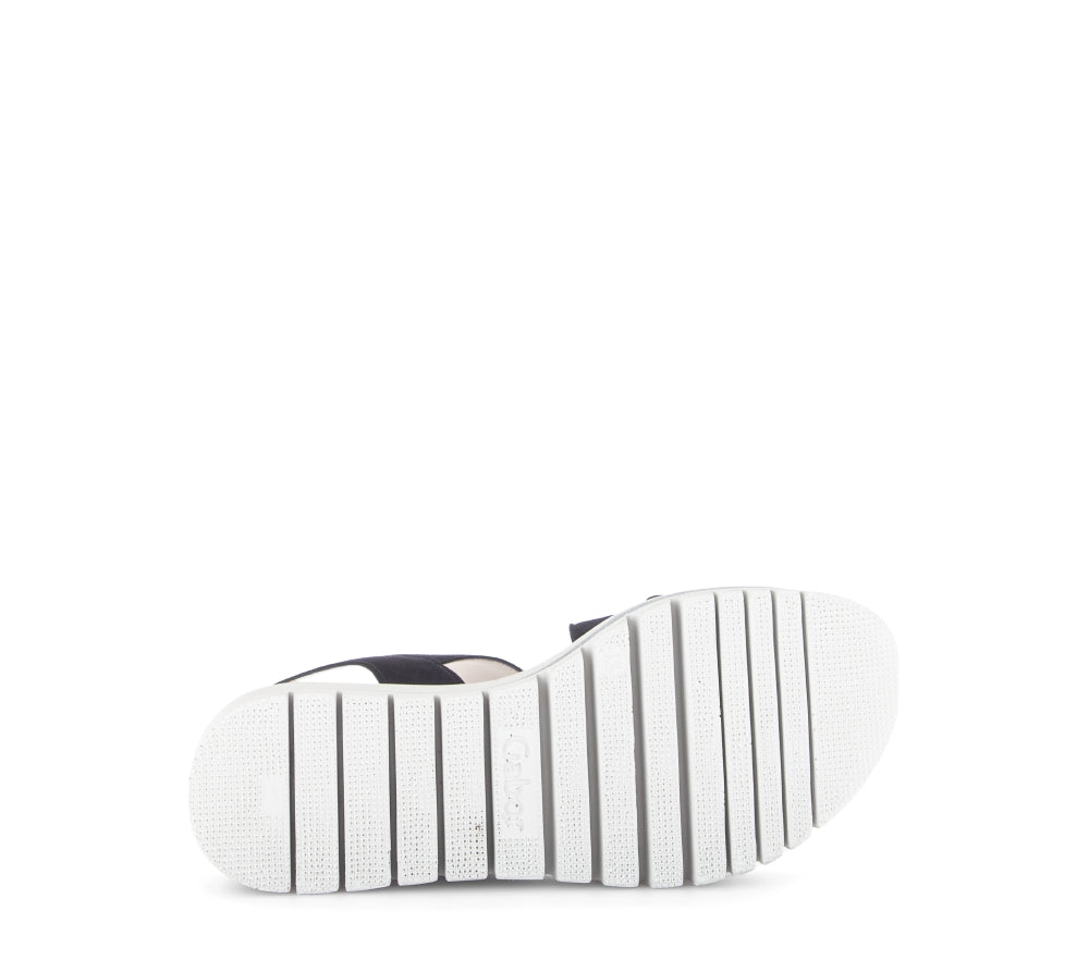 Gabor Navy Suede Wedge Sandal|8462716