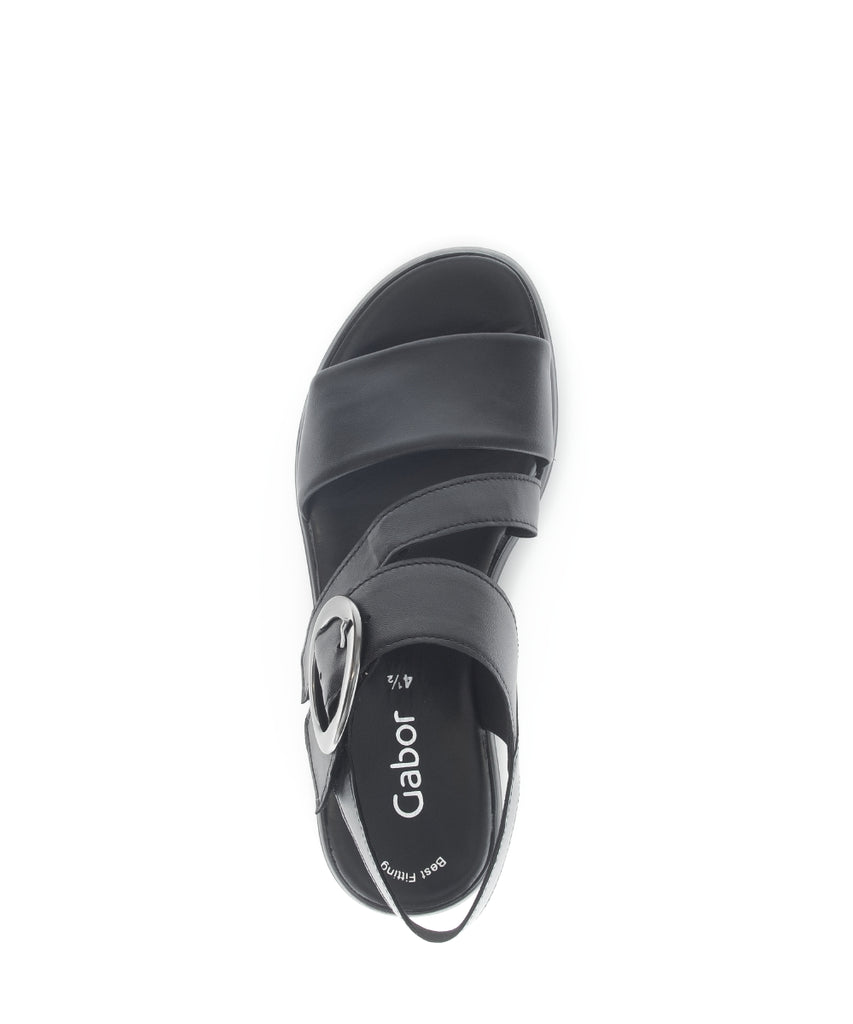 Gabor Black Strap Platform Sandal|8462727