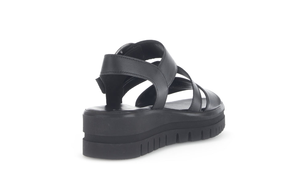 Gabor Black Strap Platform Sandal|8462727