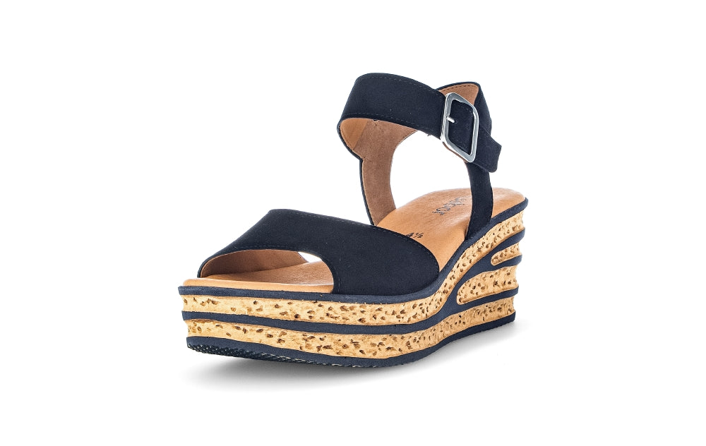 Gabor navy Wedge Sandal|8465116