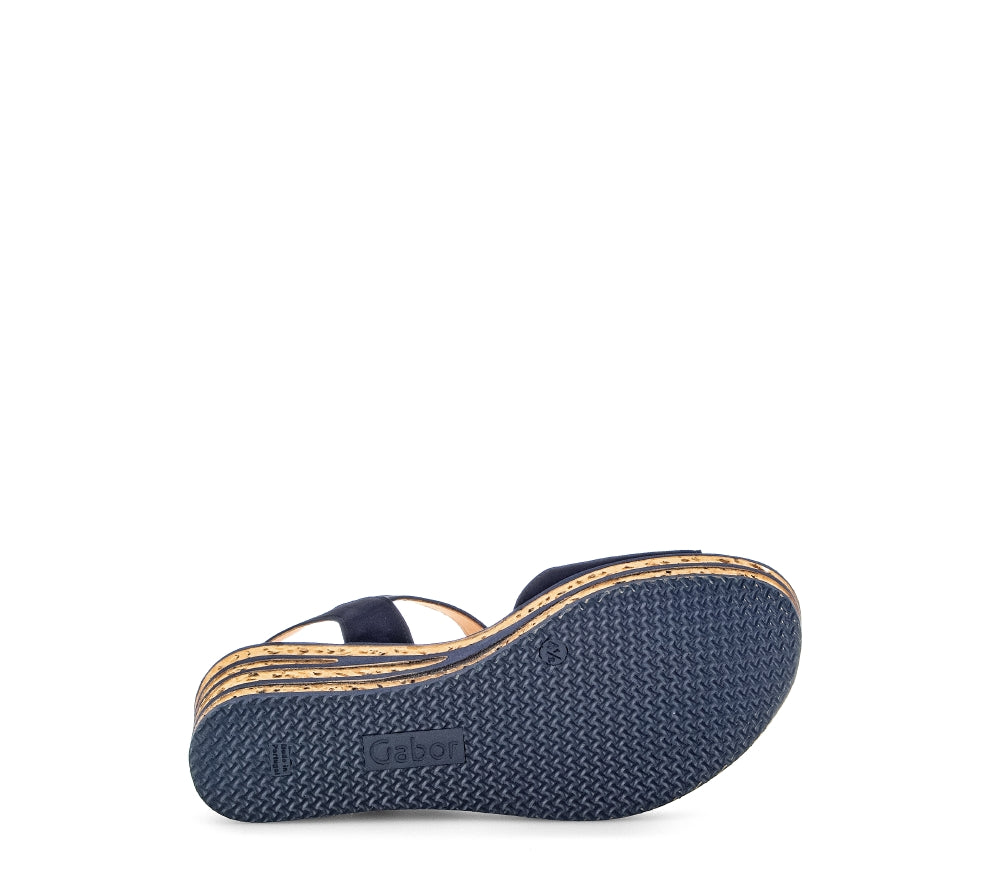 Gabor navy Wedge Sandal|8465116