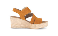 Load image into Gallery viewer, Gabor Orange Suede Wedge Sandal|8477110
