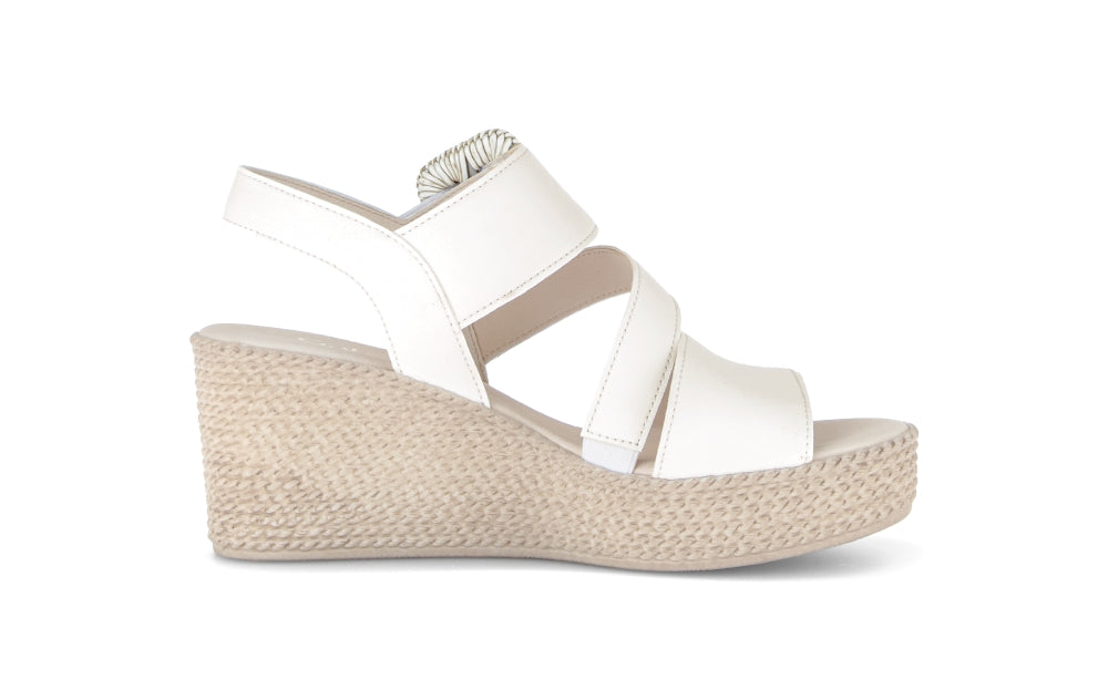 Gabor White Wedge Sandal|8477120