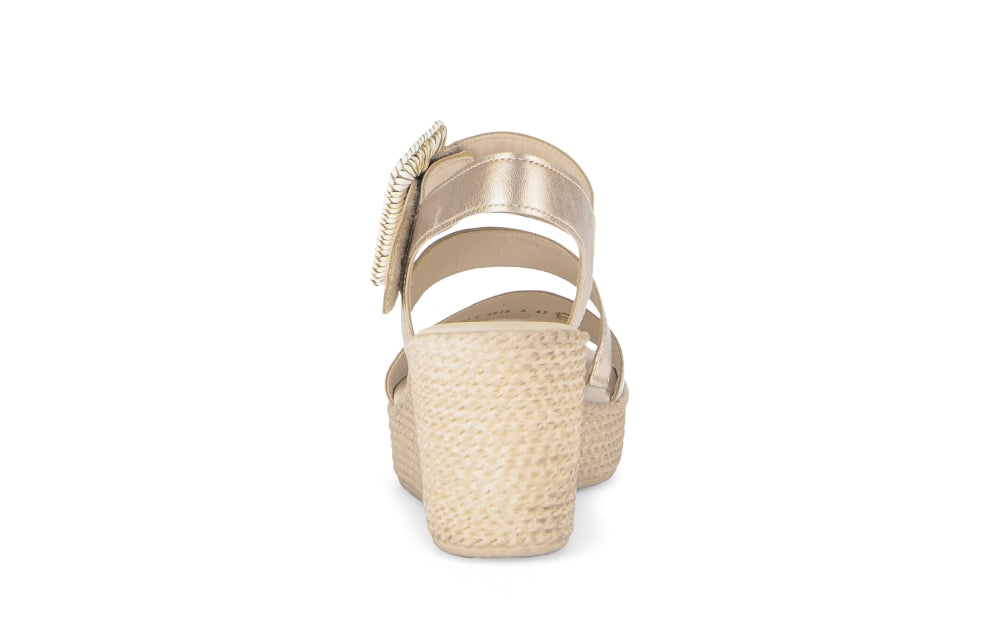 Gabor Light Gold Wedge Sandal|8477162
