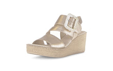 Load image into Gallery viewer, Gabor Light Gold Wedge Sandal|8477162
