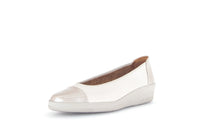 Load image into Gallery viewer, Gabor White and Silver Mini Wedge Pump|8604253
