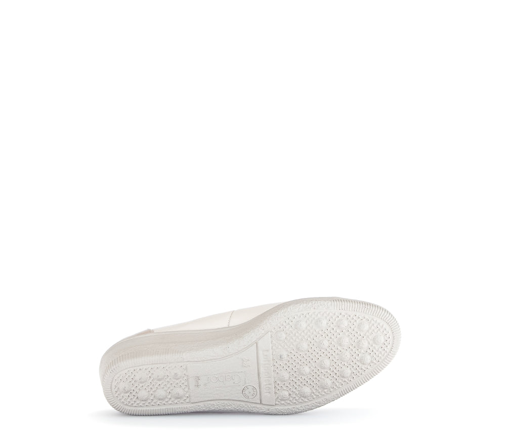 Gabor White and Silver Mini Wedge Pump|8604253