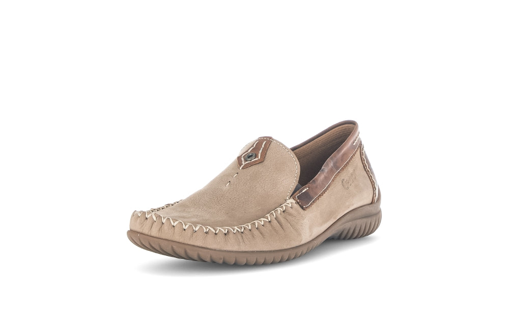 Gabor Brown Leather Comfort Slip On|8609043