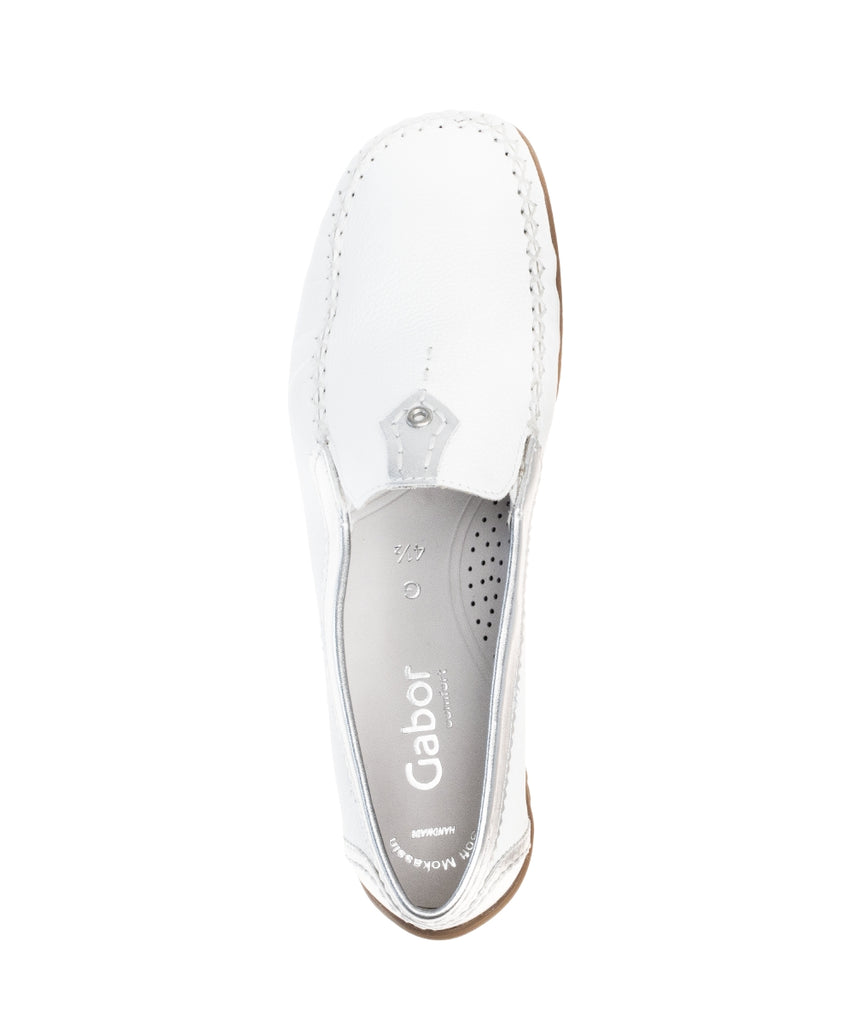 Gabor White and Silver Comfort Slip On|8609050W