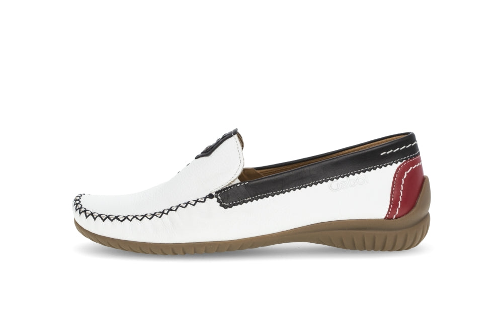 Gabor White, Red and Navy Slip On|8609069W