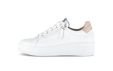 Load image into Gallery viewer, White sneaker with a beige heel on a white background
