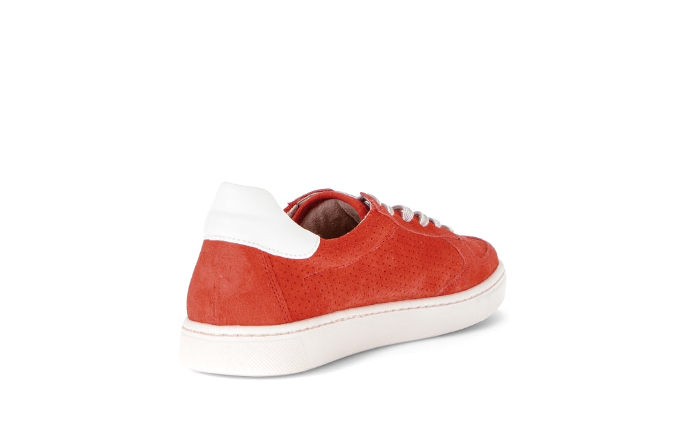 Gabor Red Chili Suede Wide Fit Trainer|8654538