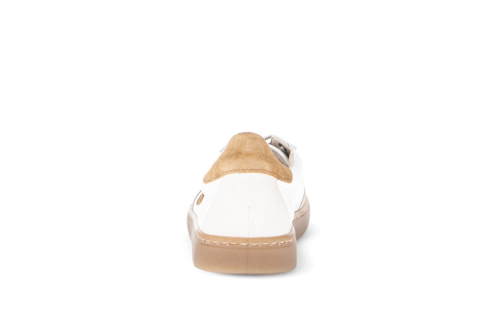 Gabor White and Tan Wide Fit Trainer|8654560