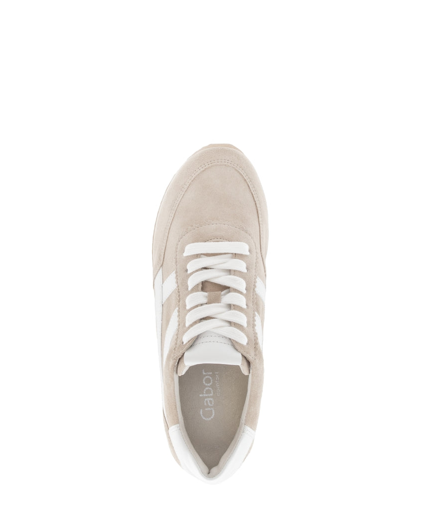 Gabor Soft Beige Suede Trainer |8655633