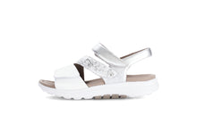 Load image into Gallery viewer, White sandal with a strap on a white background
