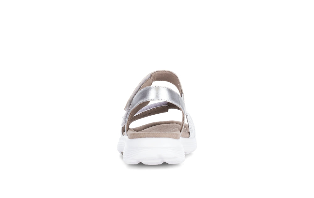 Rolling Soft White and Silver Mini Wedge Sandal|8681351
