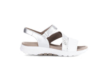 Load image into Gallery viewer, Rolling Soft White and Silver Mini Wedge Sandal|8681351

