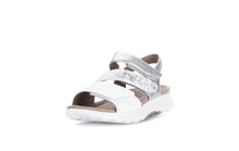 Load image into Gallery viewer, Rolling Soft White and Silver Mini Wedge Sandal|8681351
