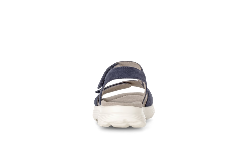 Rolling Soft Navy Wedge Suede Sandal|8681536
