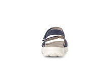 Load image into Gallery viewer, Rolling Soft Navy Wedge Suede Sandal|8681536
