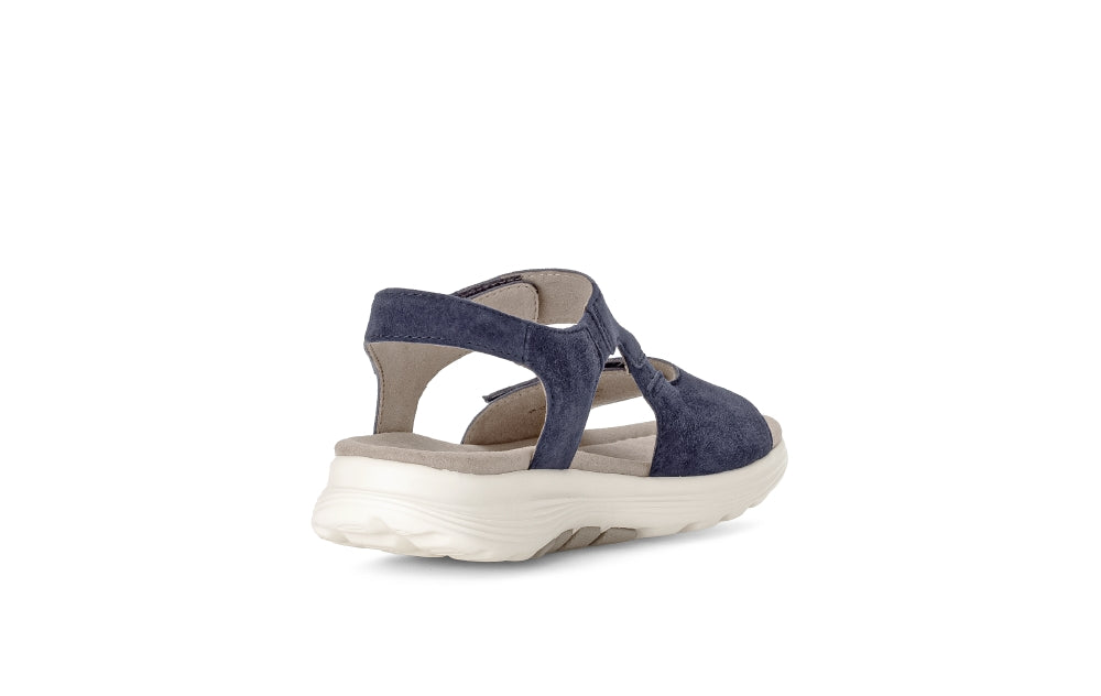 Rolling Soft Navy Wedge Suede Sandal|8681536
