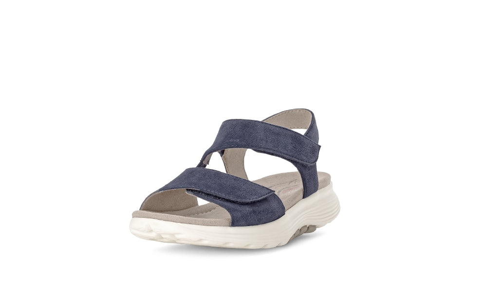Rolling Soft Navy Wedge Suede Sandal|8681536