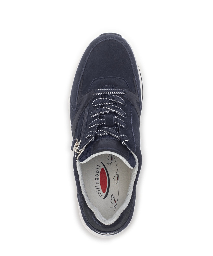 Rolling Soft Navy Nubuck Comfort Trainer|8687836
