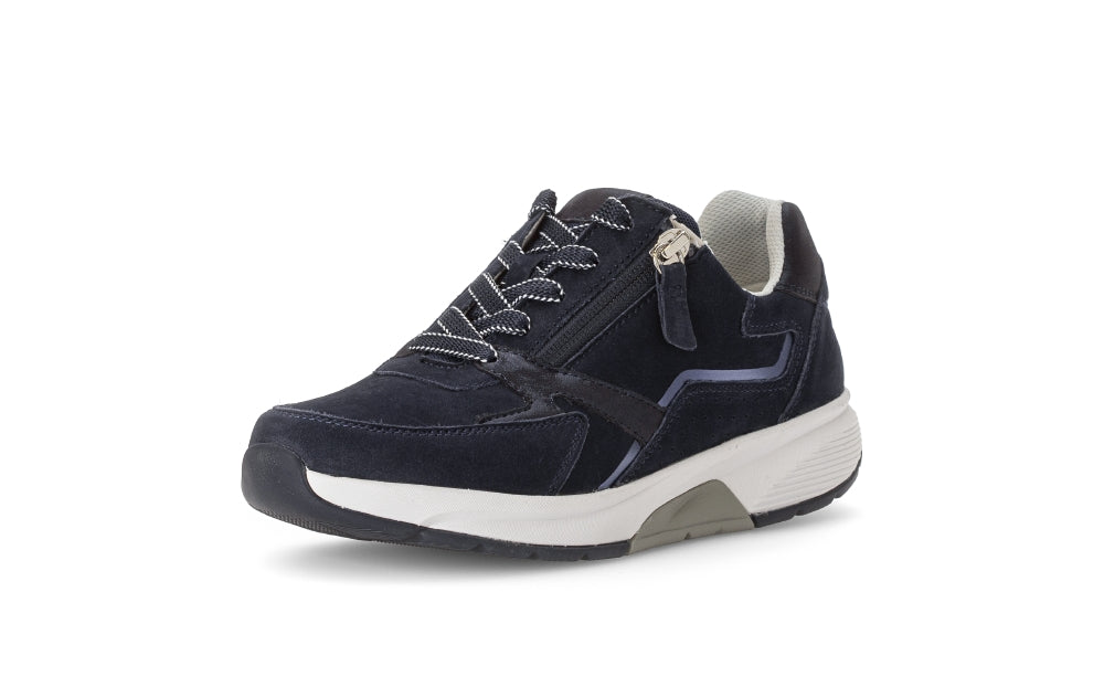 Rolling Soft Navy Nubuck Comfort Trainer|8687836