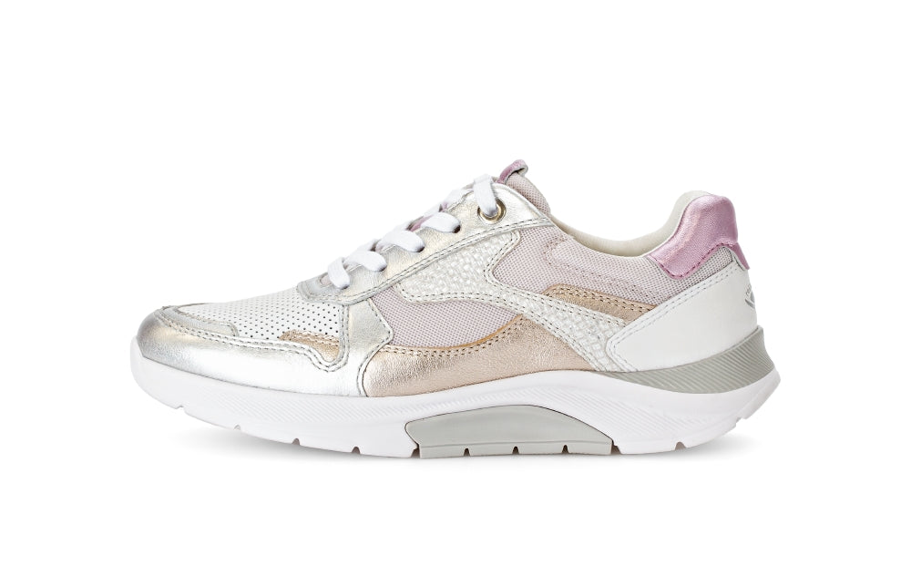 Multicolored sneaker on a white background