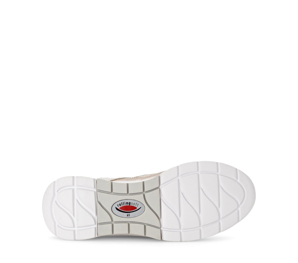 Rolling Soft Metallic Leather and Fabric Trainer|8692553