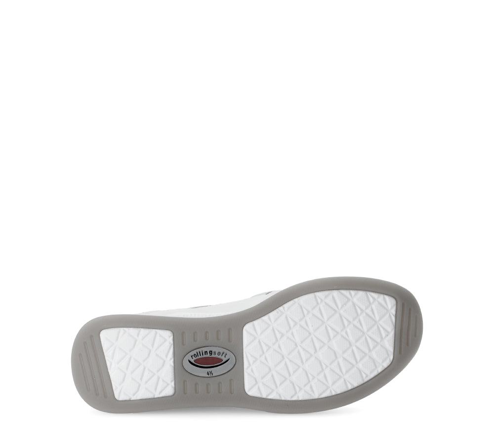Rolling Soft White and Silver Mini Wedge Trainer|8695850
