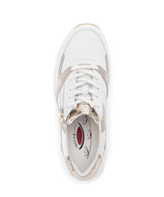 Load image into Gallery viewer, Rolling Soft White and Taupe Wedge Trainer|8695852
